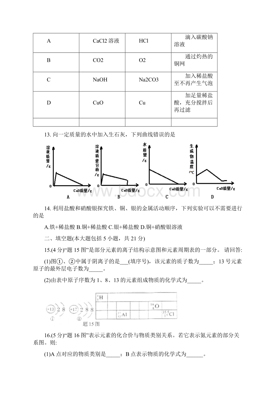 肇庆市中考化学试题与答案.docx_第3页