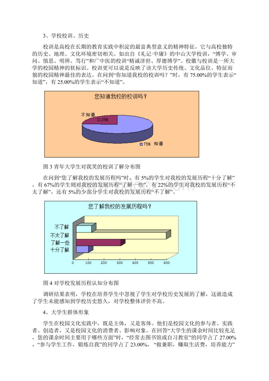 关于校园文化活动开展情况的调研报告docWord格式文档下载.docx_第3页