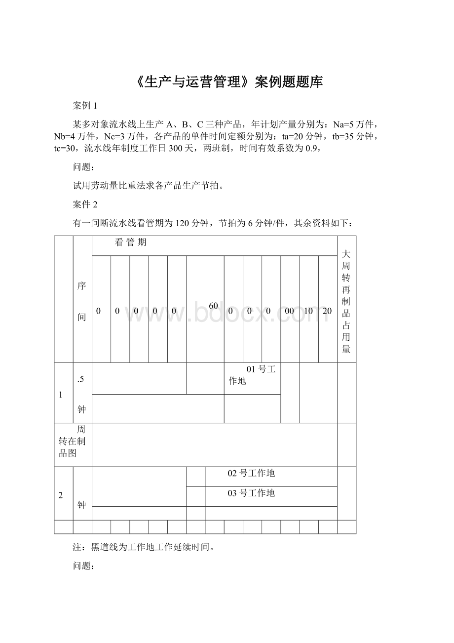 《生产与运营管理》案例题题库.docx_第1页