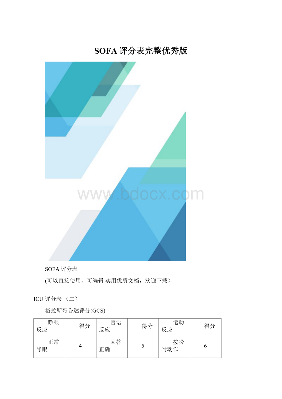 SOFA评分表完整优秀版.docx_第1页