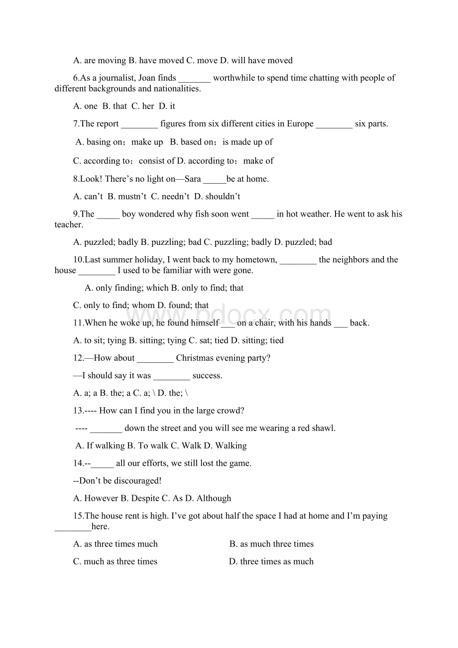 云南省学年高二寒假作业6英语 Word版含答案.docx_第2页