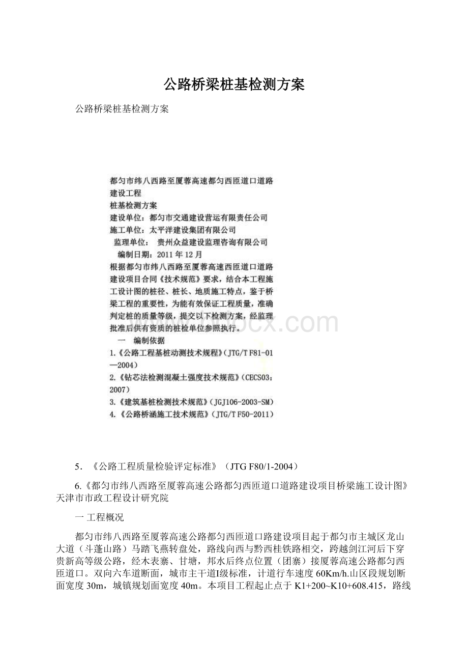 公路桥梁桩基检测方案.docx