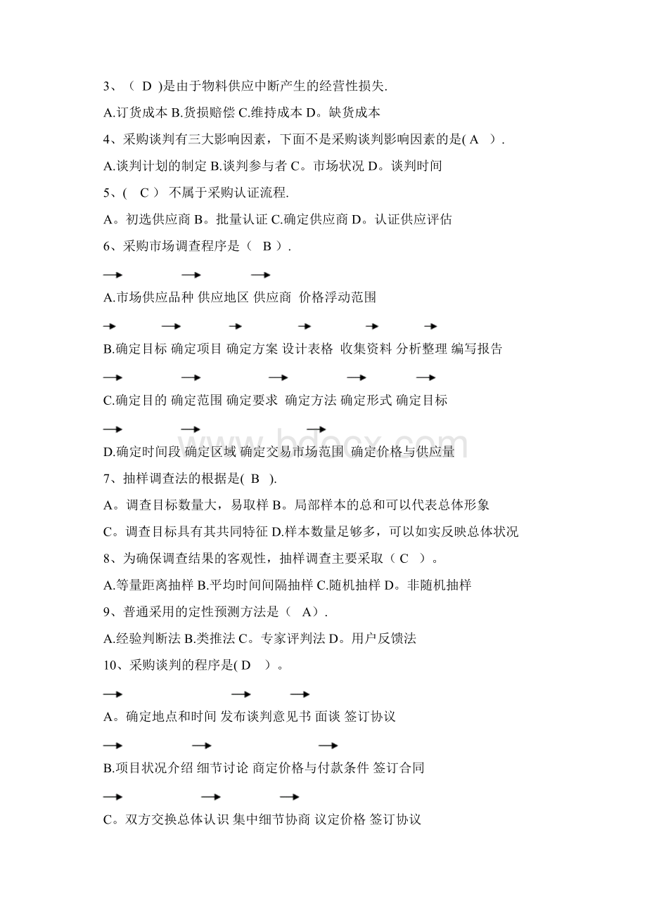 整理采购管理习题库Word格式文档下载.docx_第2页