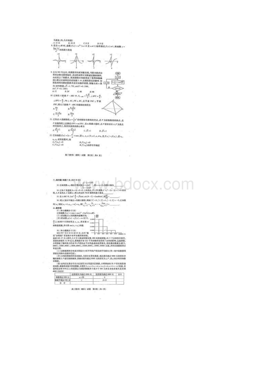 河南省周口市届高三上学期期末考试数学理 高.docx_第2页