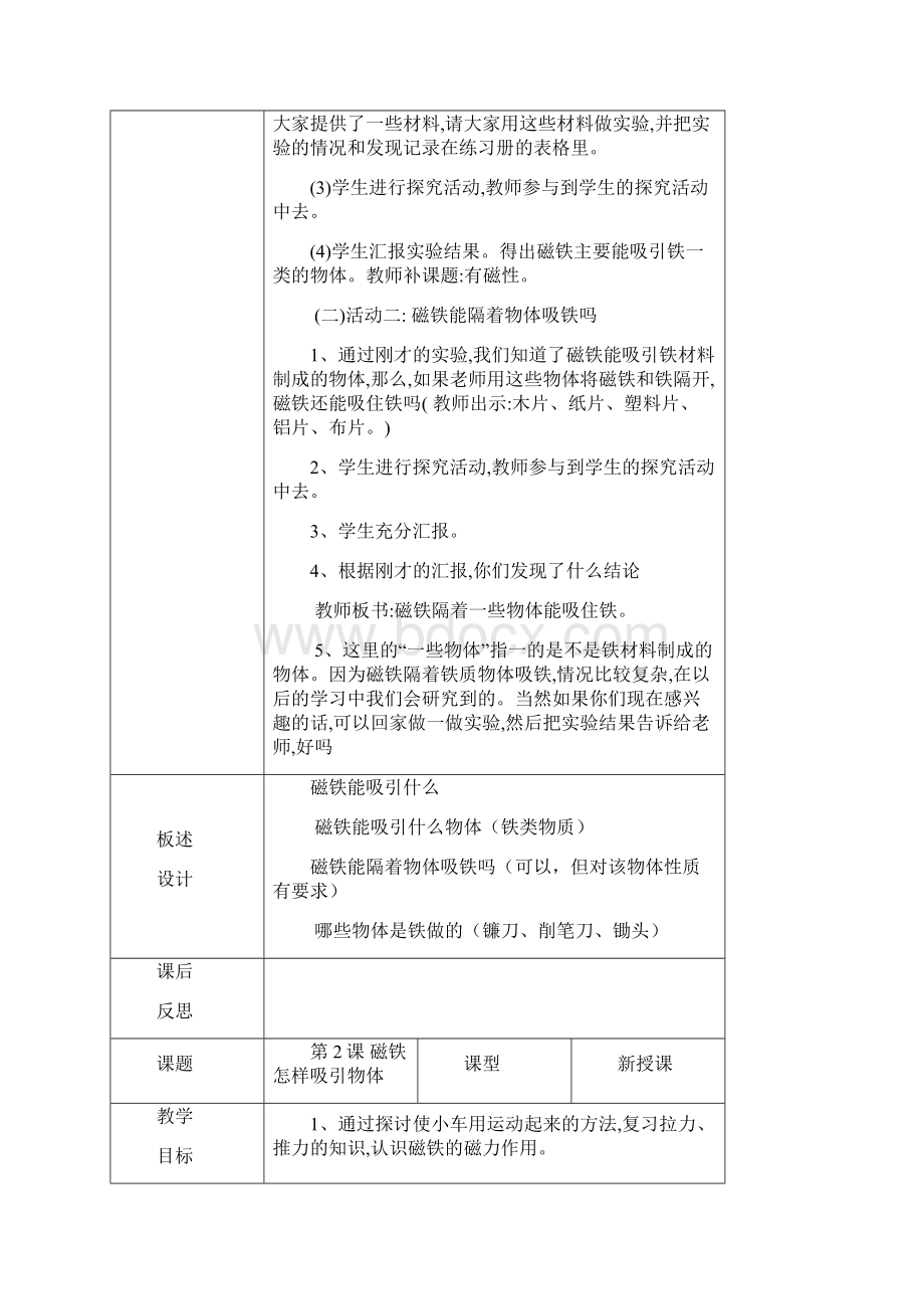 人教版二年级科学下册教案.docx_第2页