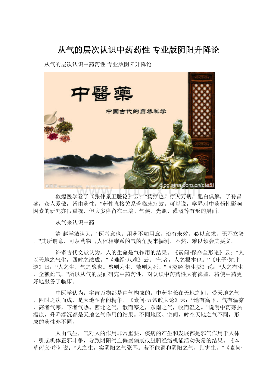 从气的层次认识中药药性 专业版阴阳升降论.docx_第1页