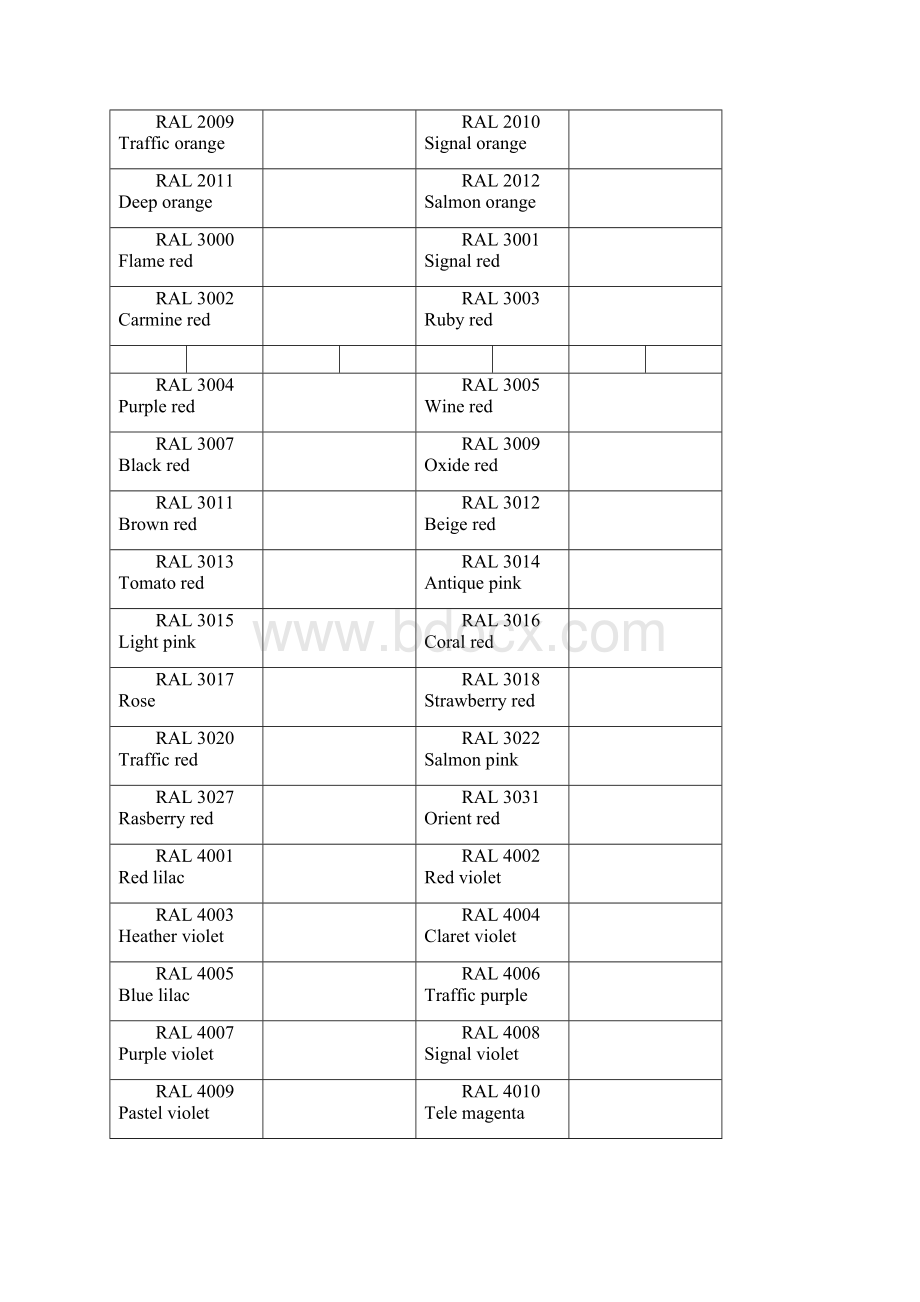 RL国际色对照表标准色卡.docx_第2页