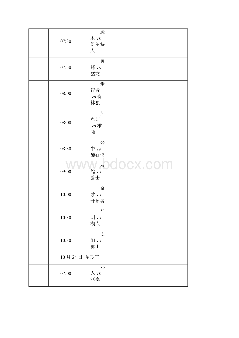 赛季NBA赛程总表Word格式文档下载.docx_第3页