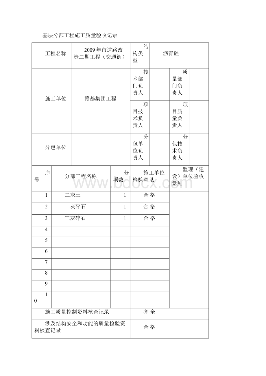 工程施工质量验收记录表Word文件下载.docx_第3页