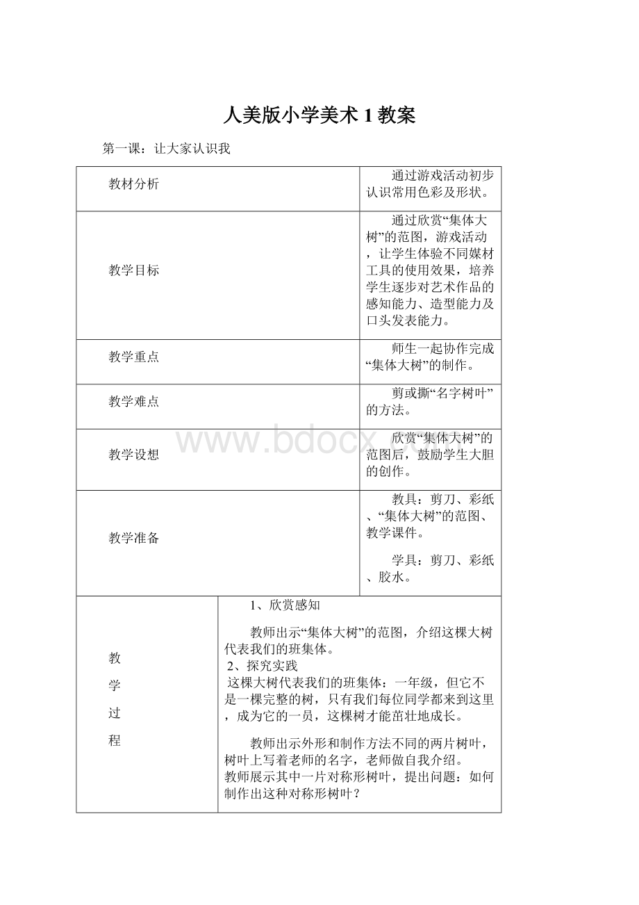 人美版小学美术1教案Word文档格式.docx