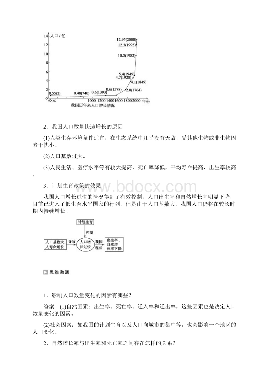 高中人教版生物必修3练习第6章 第1节 人口增长对生态环境的影响 Word版含答案.docx_第3页