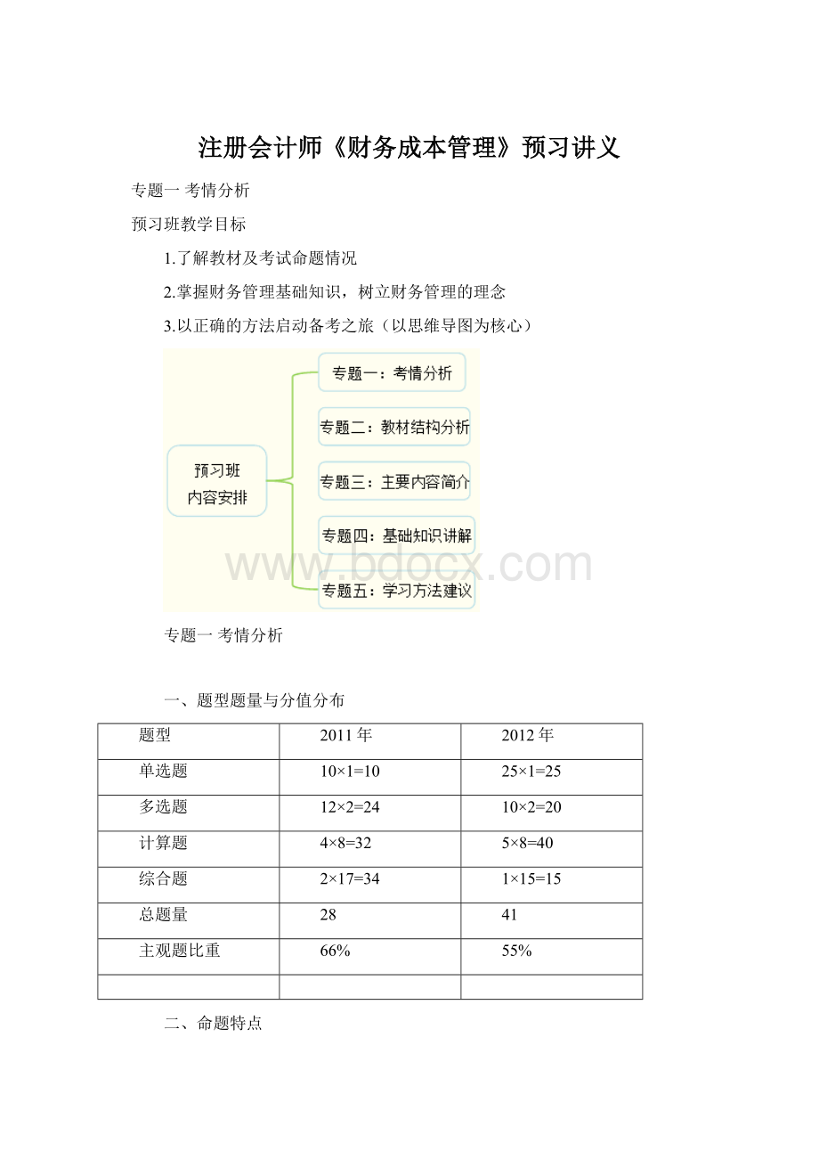 注册会计师《财务成本管理》预习讲义.docx_第1页