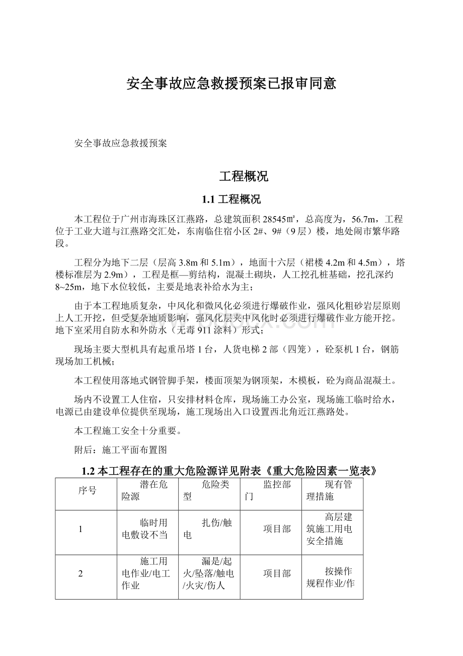 安全事故应急救援预案已报审同意.docx_第1页