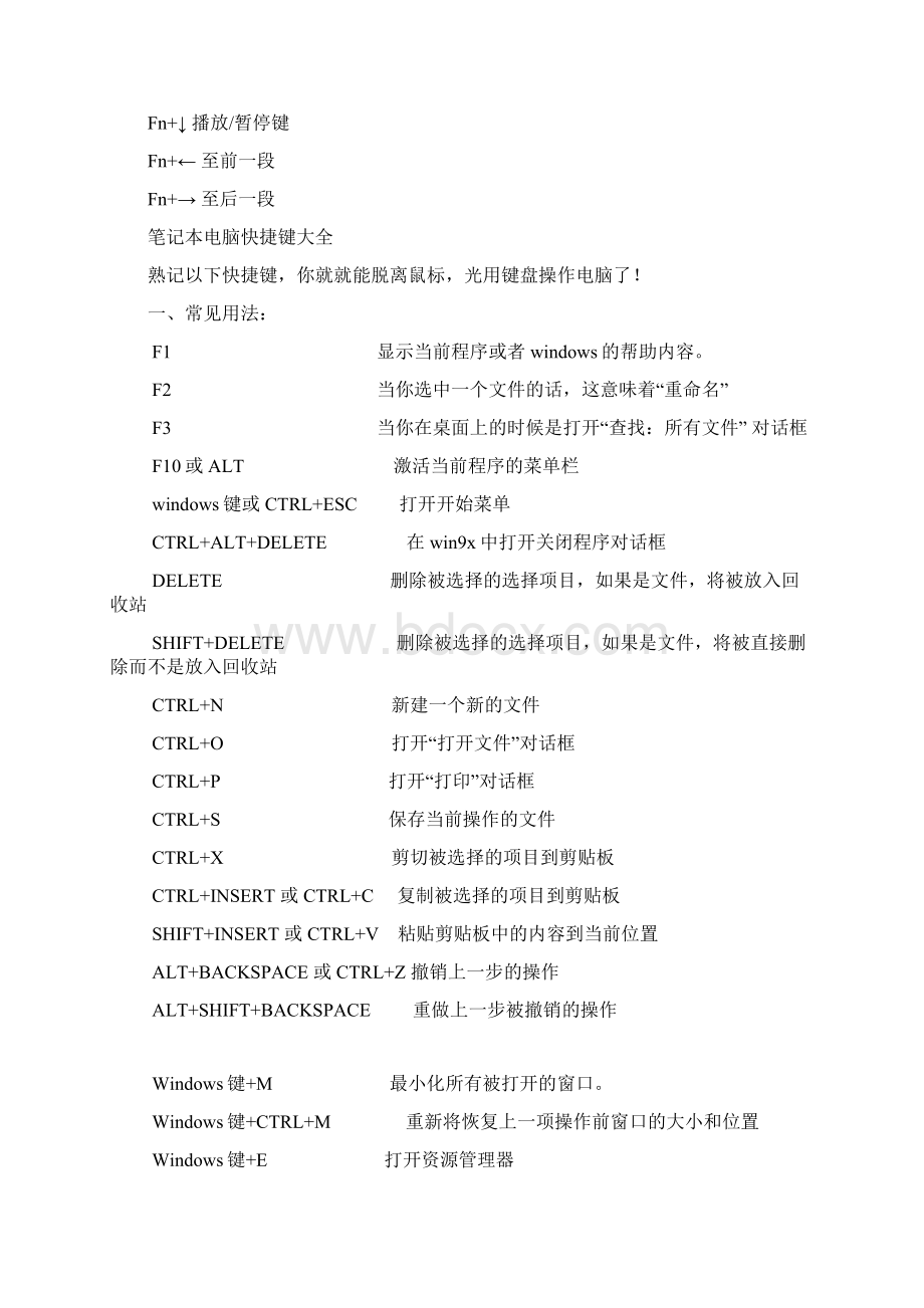 华硕笔记本快捷键最全文档格式.docx_第2页