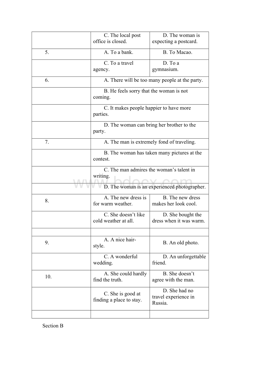 上海市长宁区高考教学质量检测一模英语试题及答案word版.docx_第2页