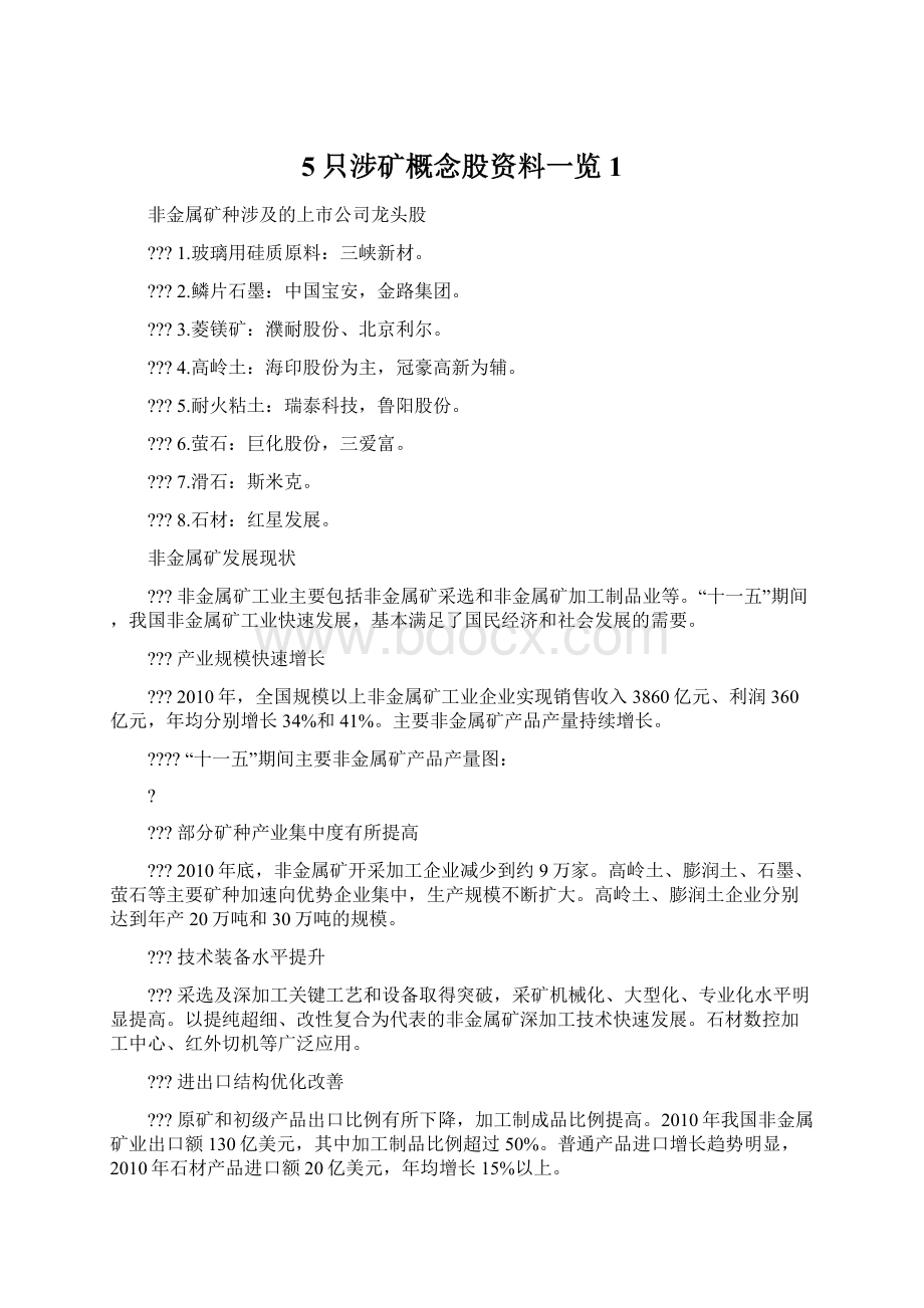 5只涉矿概念股资料一览1.docx_第1页