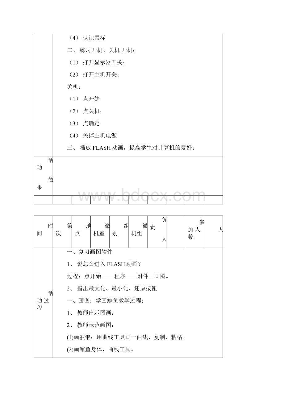 乡村少年宫微机组活动记录表.docx_第2页