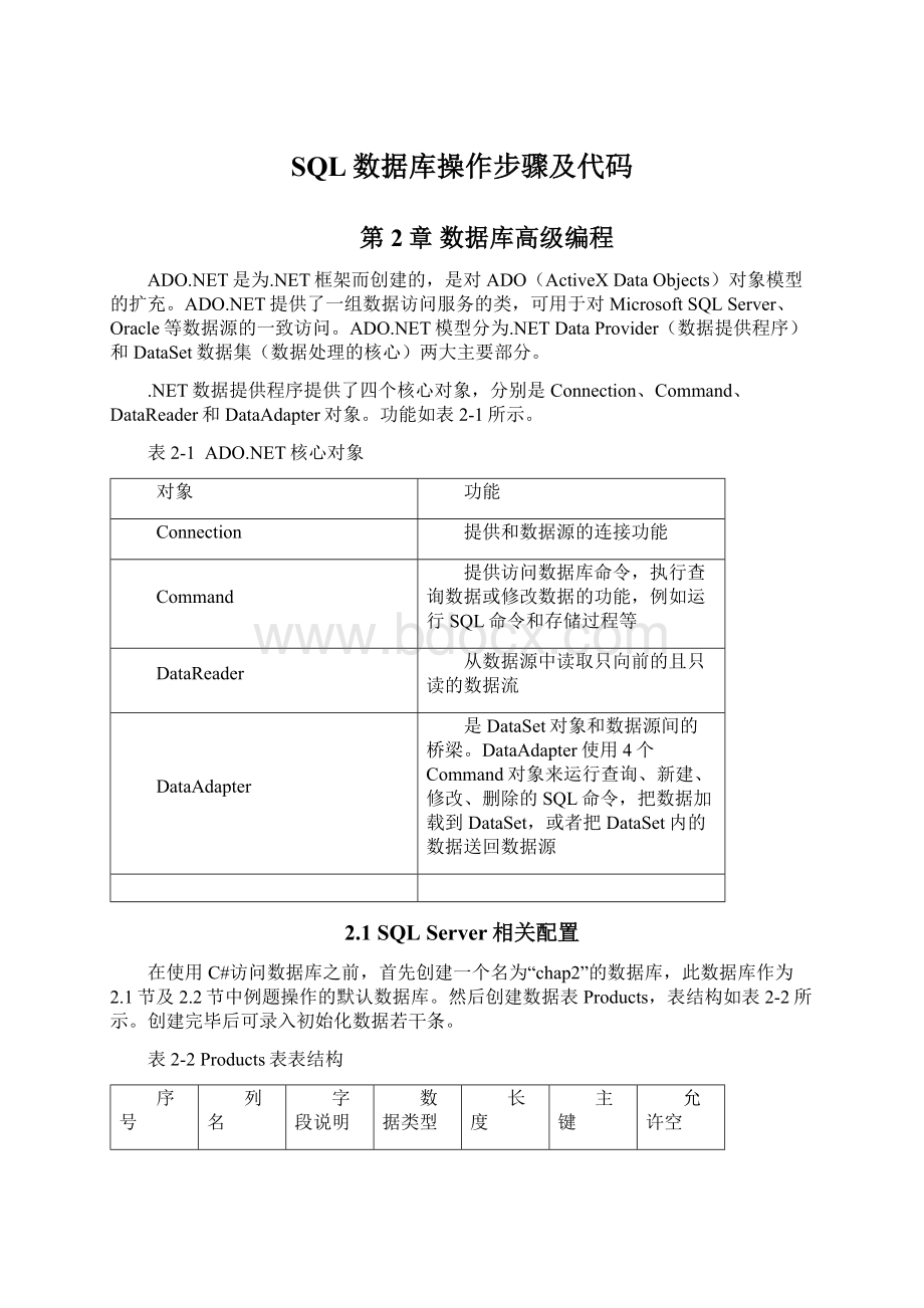 SQL数据库操作步骤及代码.docx_第1页