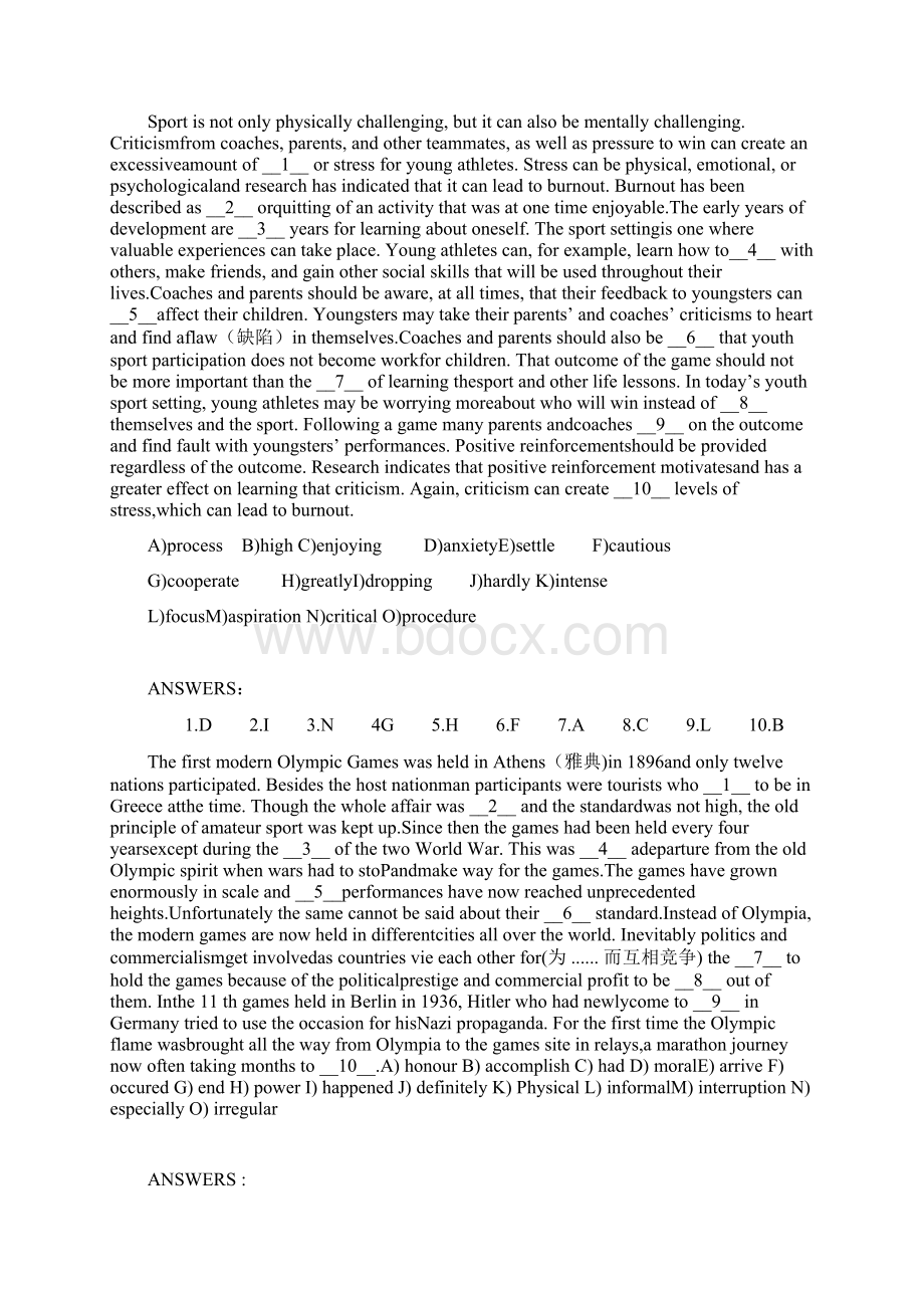 英语四级选词填空练习及答案Word格式.docx_第3页