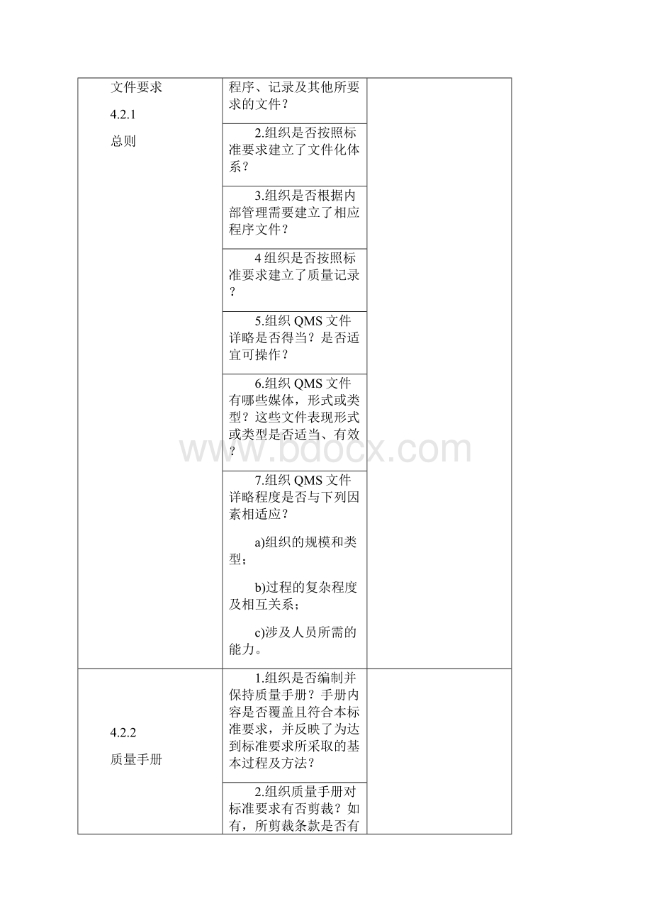 ISO9001内审检查表全套资料共13页Word格式文档下载.docx_第2页