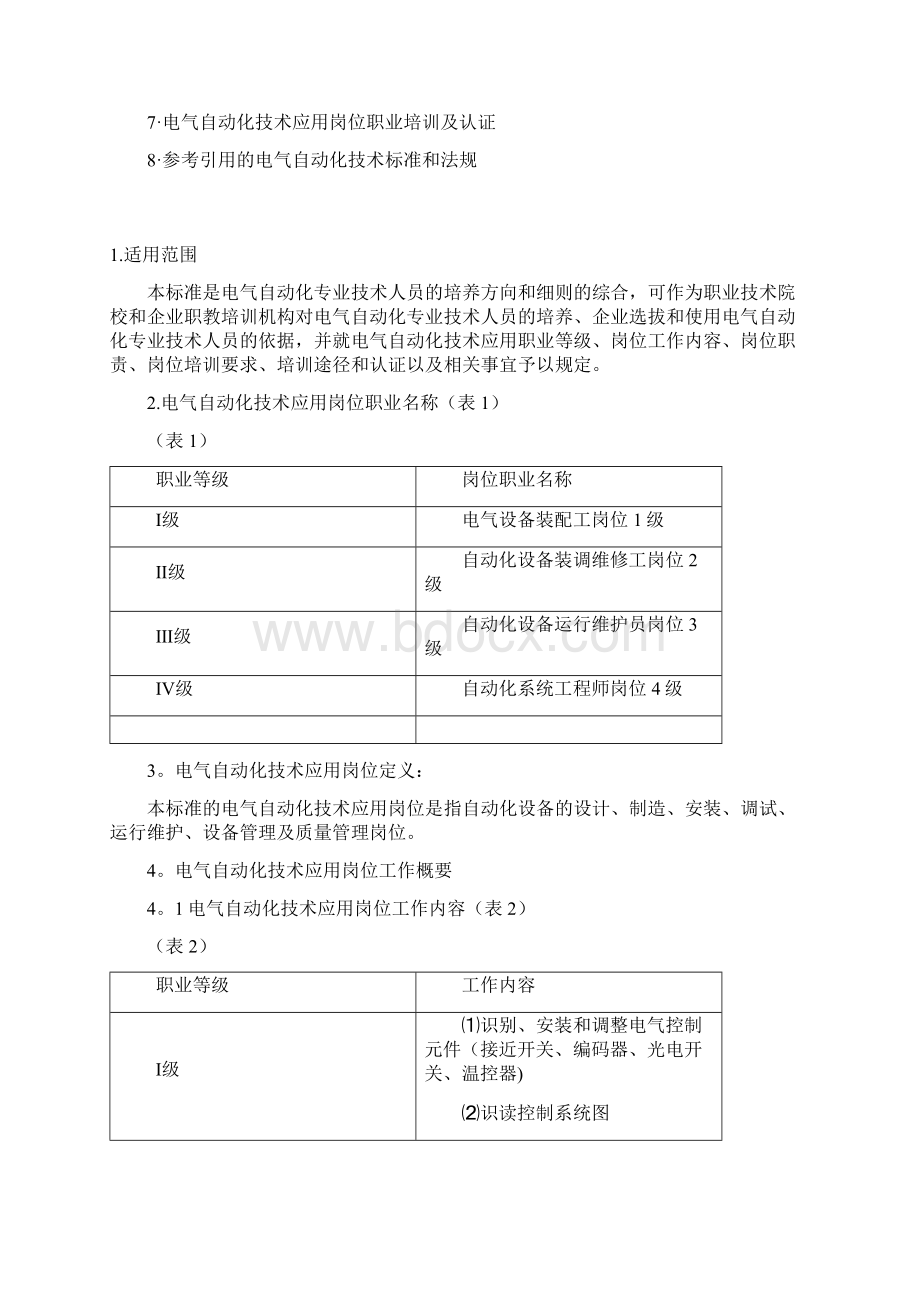 电气自动化技术专业岗位职业标准.docx_第2页