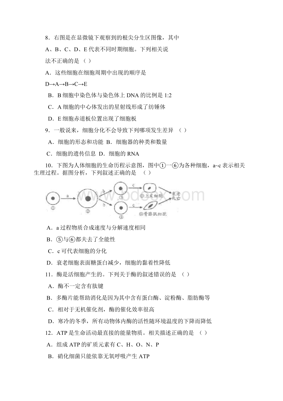 四川省成都市届高中毕业班摸底测试生物.docx_第3页