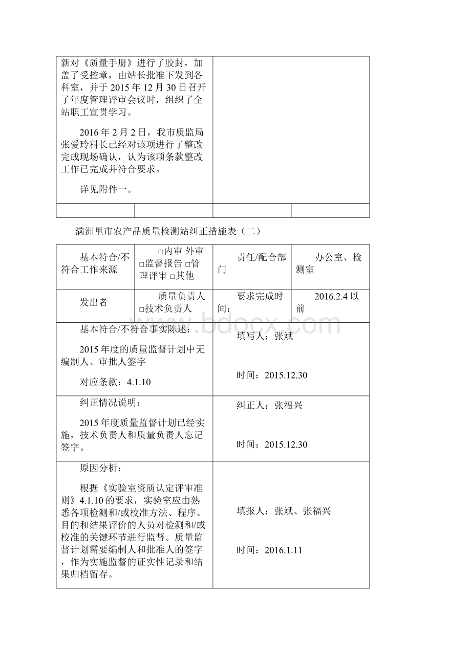 满洲里市农产品质量检测站纠正措施表118214DOC.docx_第3页