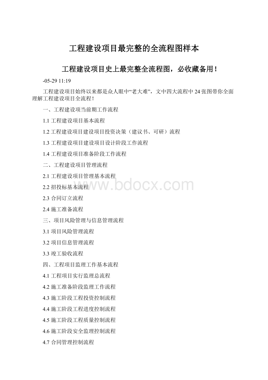 工程建设项目最完整的全流程图样本Word文档格式.docx_第1页