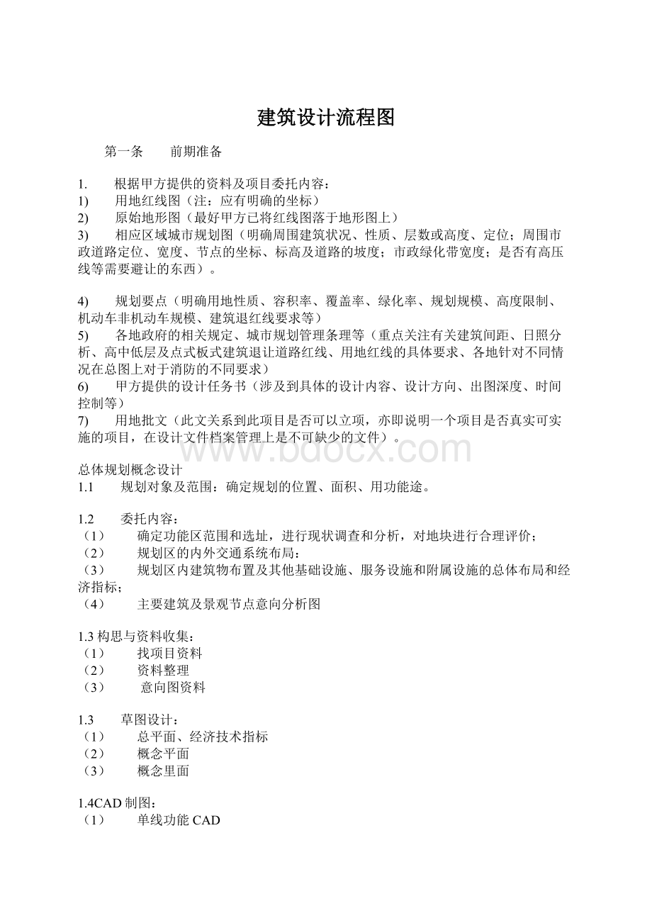 建筑设计流程图Word格式.docx