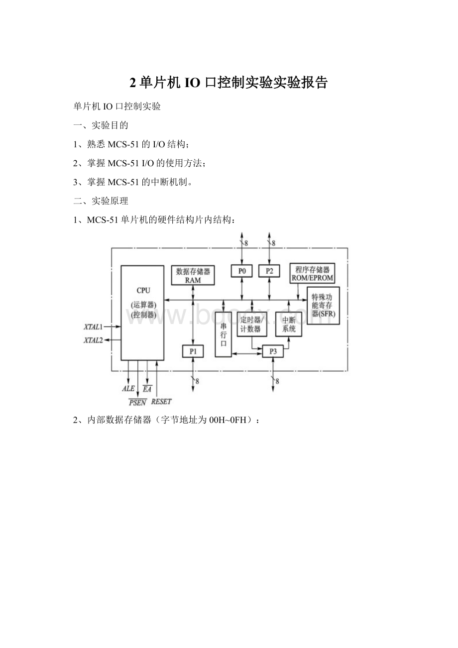 2单片机IO口控制实验实验报告.docx_第1页