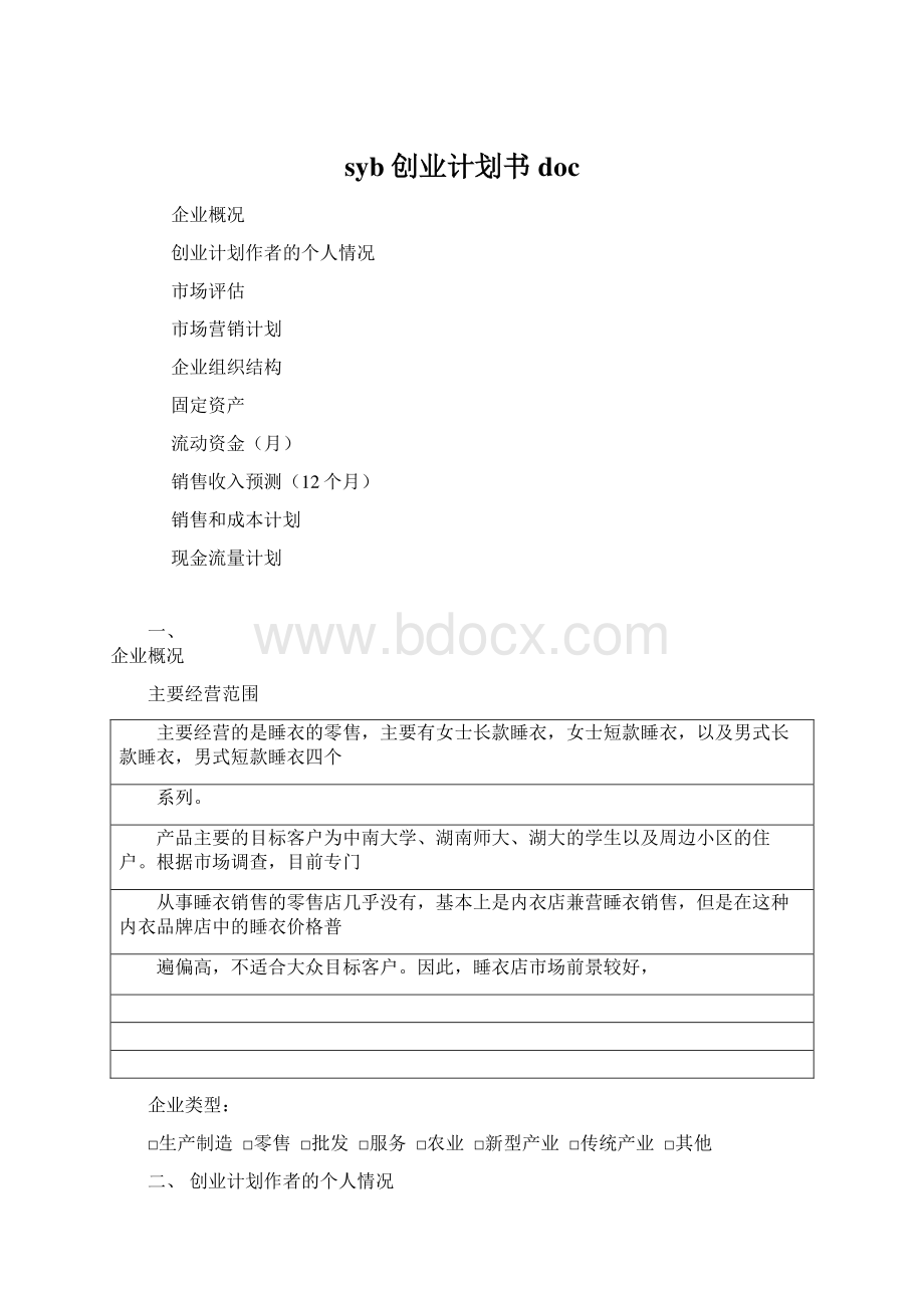 syb创业计划书doc.docx