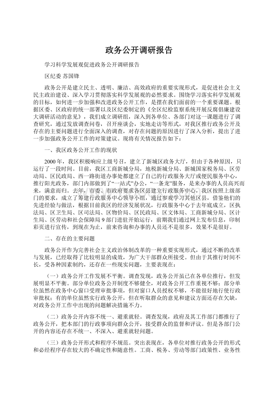 政务公开调研报告.docx