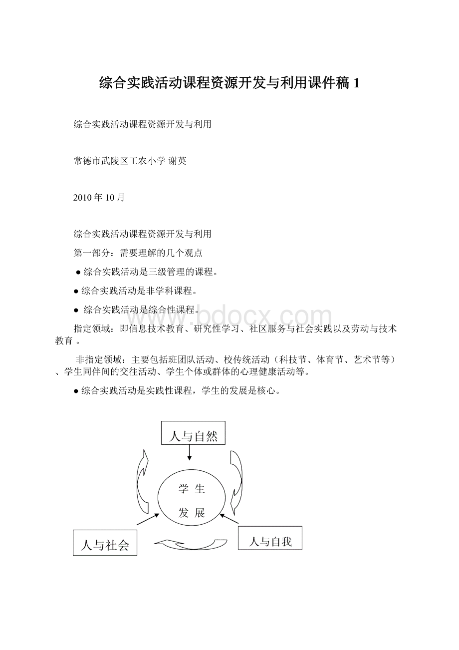 综合实践活动课程资源开发与利用课件稿1.docx_第1页