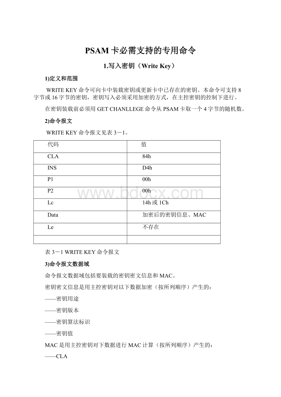 PSAM卡必需支持的专用命令.docx