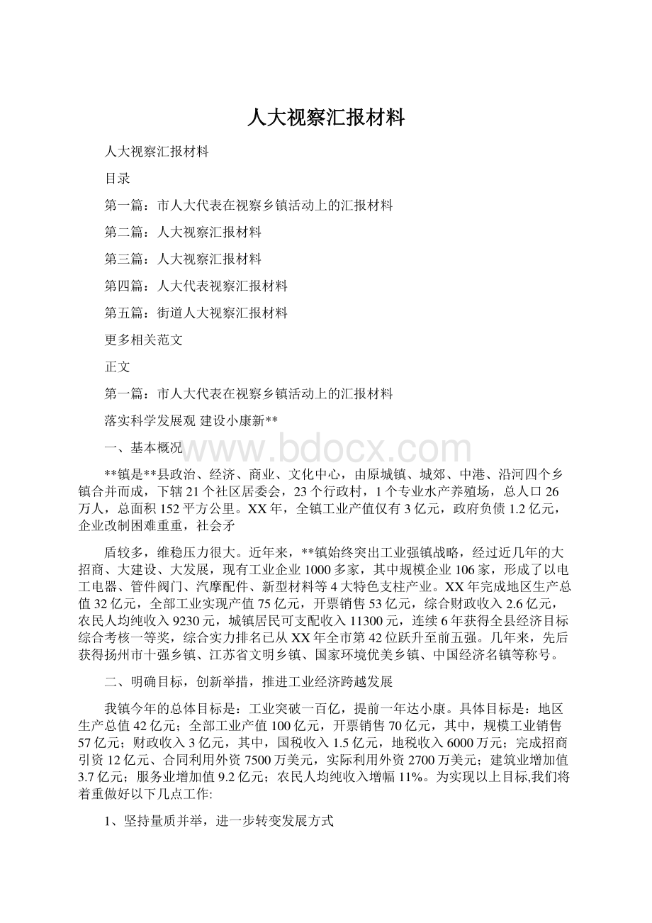 人大视察汇报材料.docx