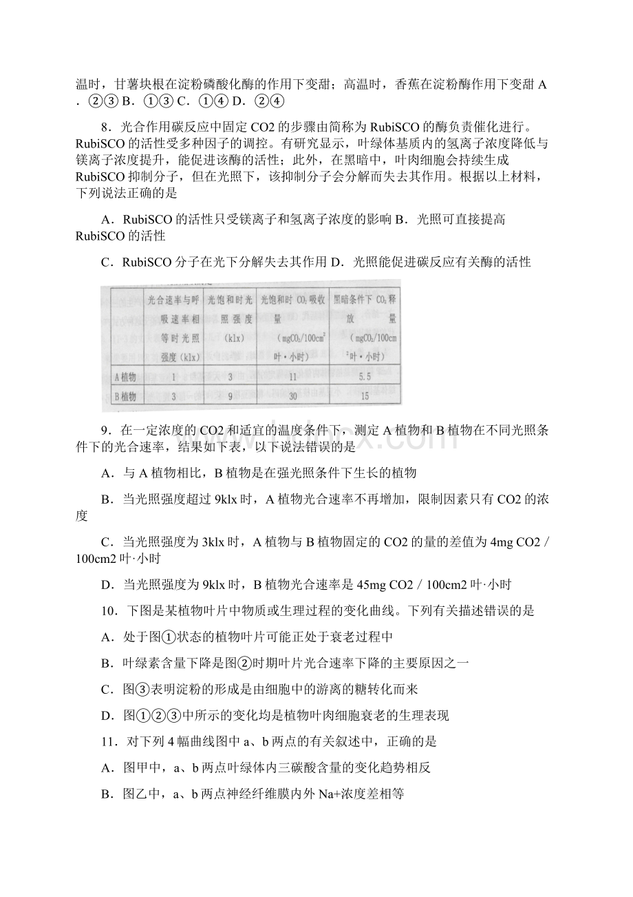 全国中学生生物学联赛试题浙江省竞赛试题共22页Word格式.docx_第3页