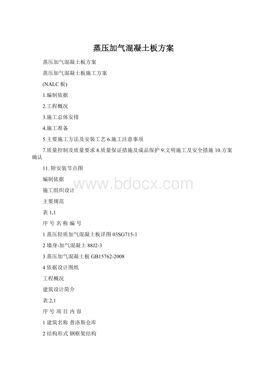 蒸压加气混凝土板方案.docx