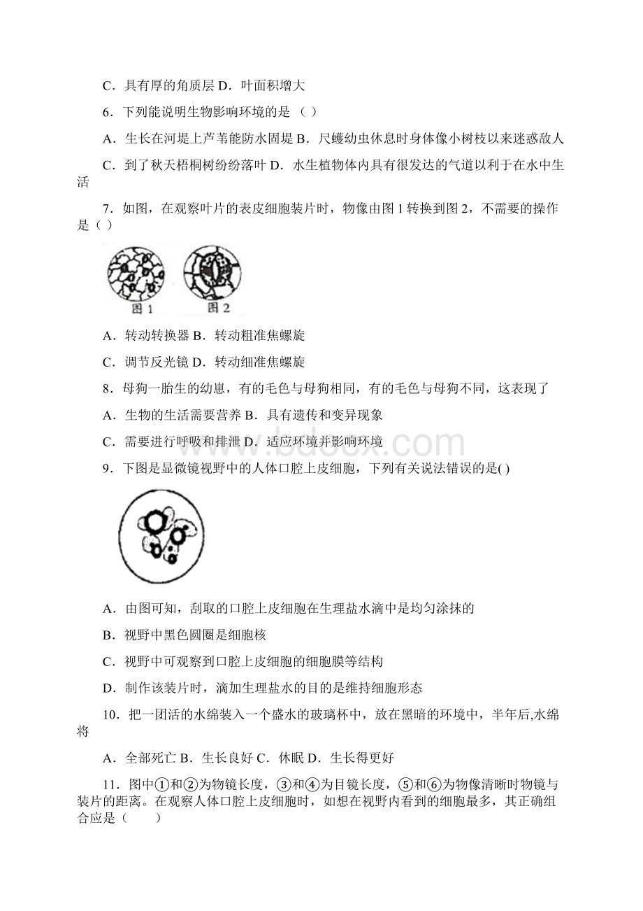 精选3份合集北京市昌平区生物七年级上期末达标测试模拟试题Word文档格式.docx_第2页