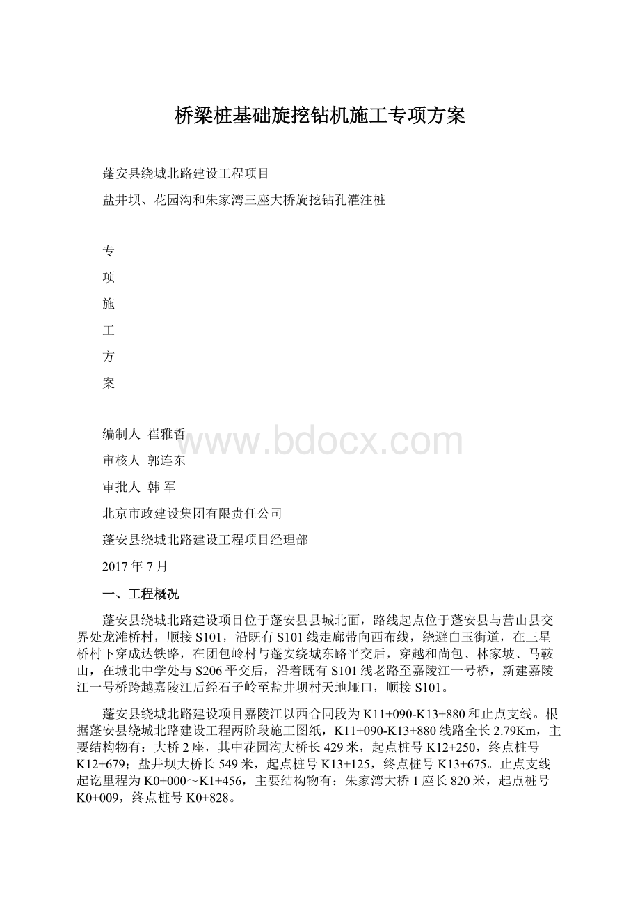 桥梁桩基础旋挖钻机施工专项方案.docx_第1页