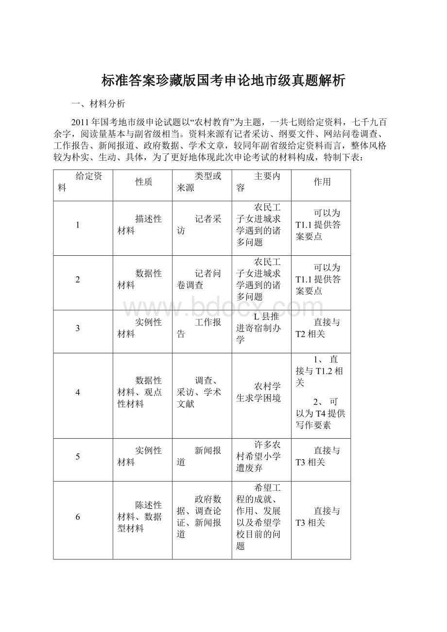 标准答案珍藏版国考申论地市级真题解析Word文档格式.docx_第1页