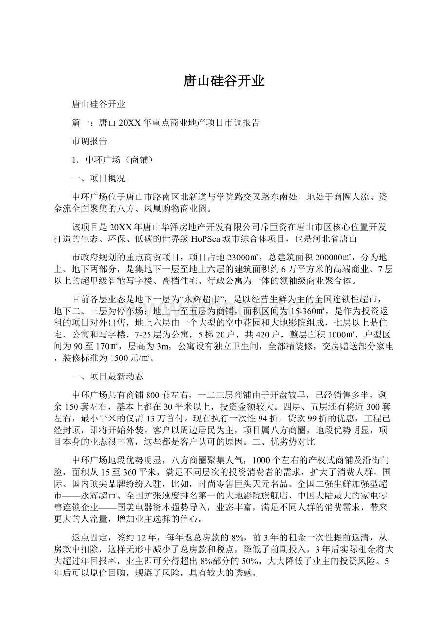 唐山硅谷开业.docx_第1页