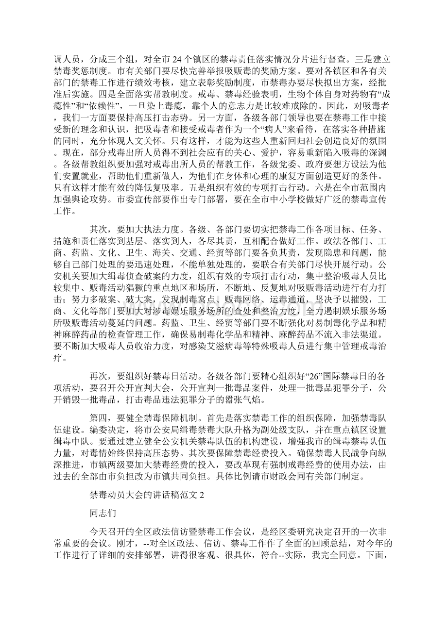 禁毒动员大会的讲话稿范文五篇Word文档格式.docx_第2页