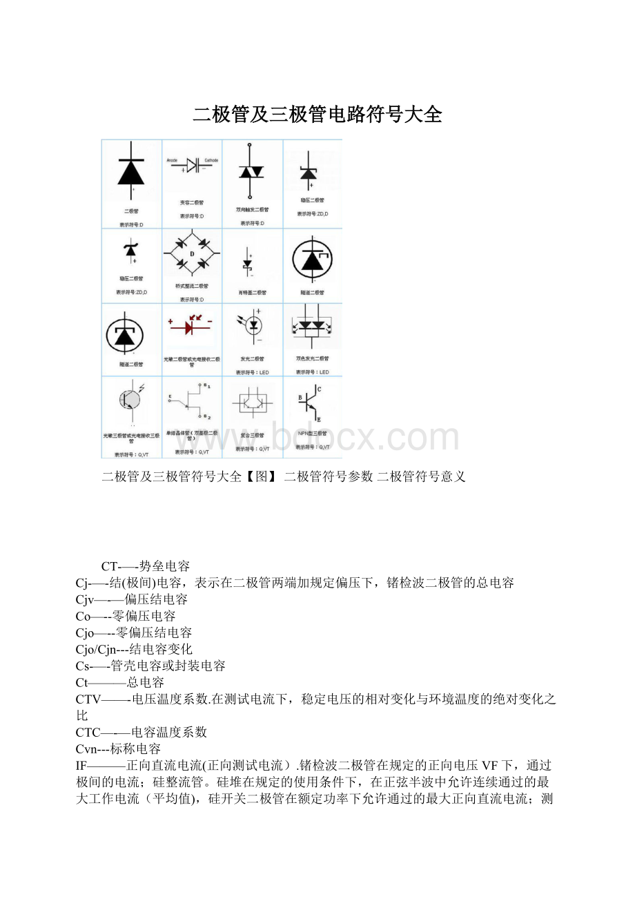 二极管及三极管电路符号大全Word格式.docx