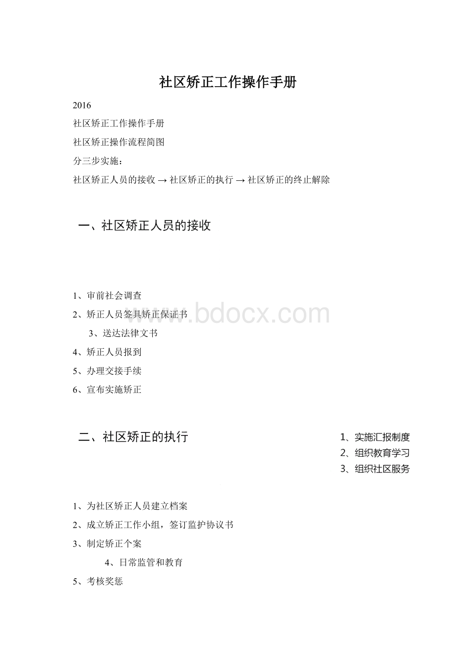 社区矫正工作操作手册Word格式文档下载.docx