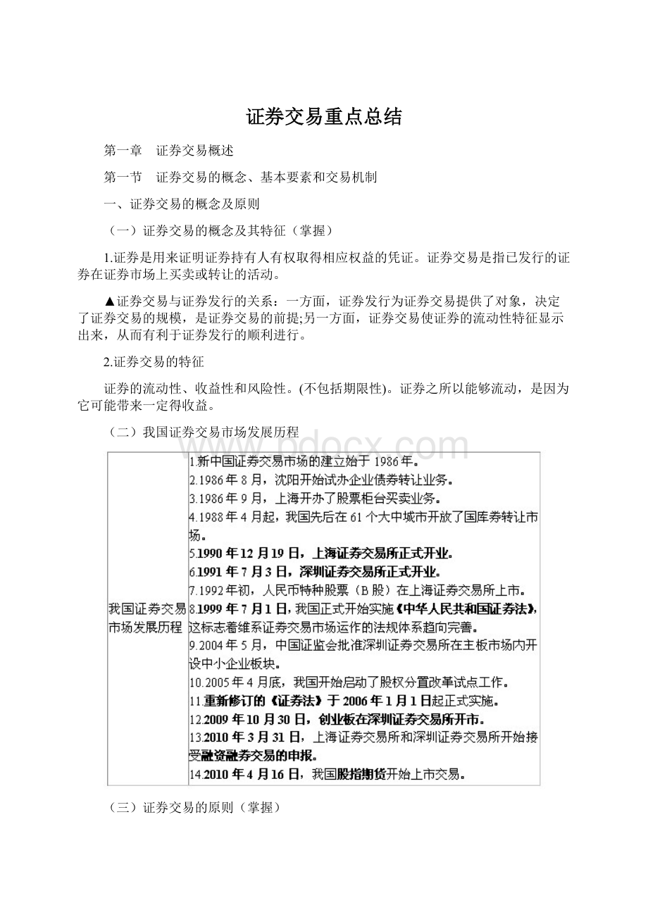 证券交易重点总结.docx_第1页