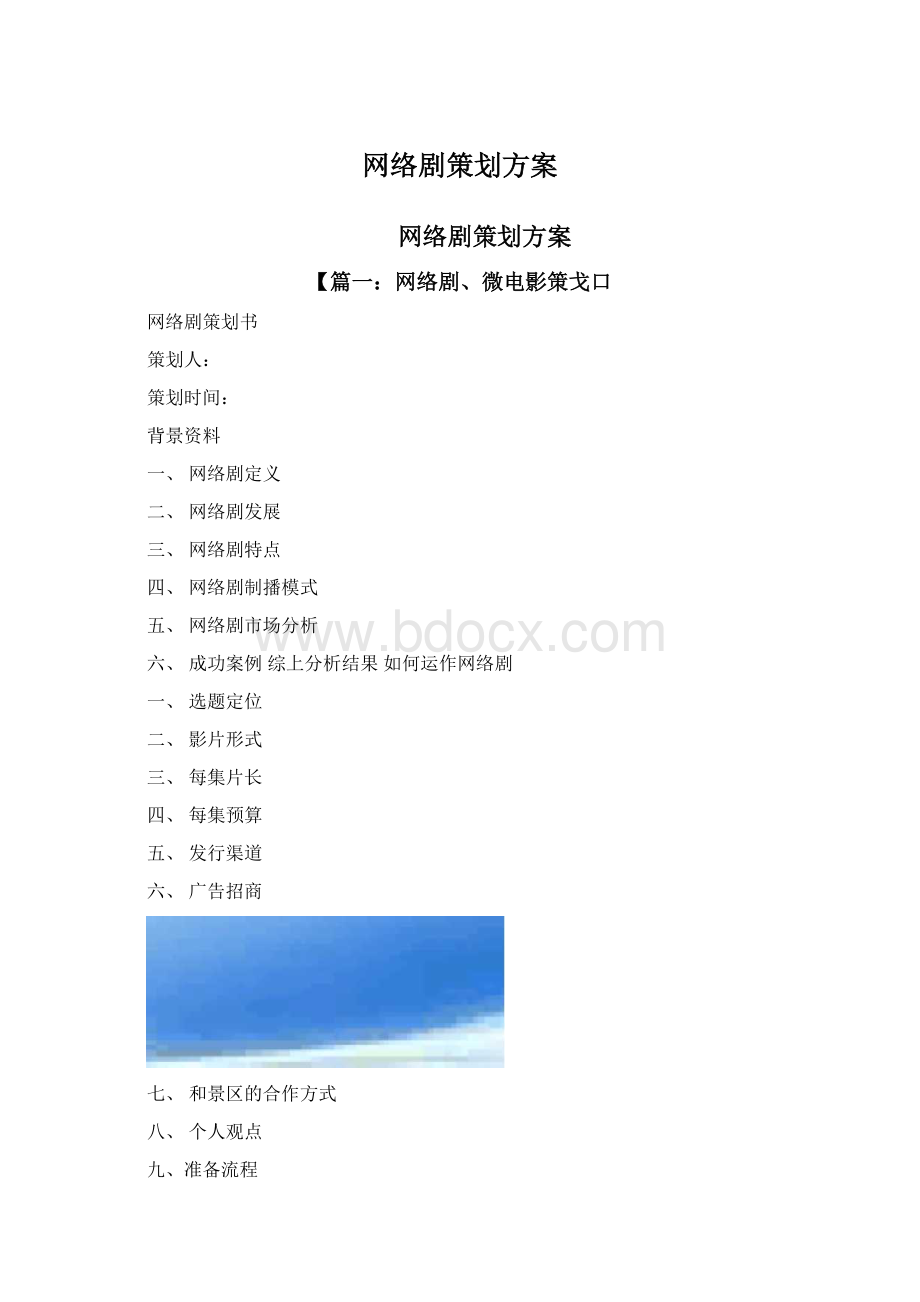 网络剧策划方案Word格式文档下载.docx_第1页