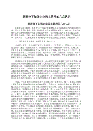 新形势下加强企业民主管理的几点认识.docx