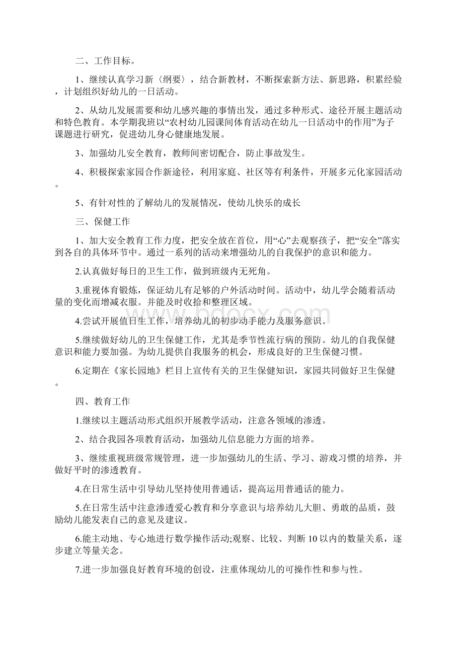 大班春季学期个人工作计划文档.docx_第3页