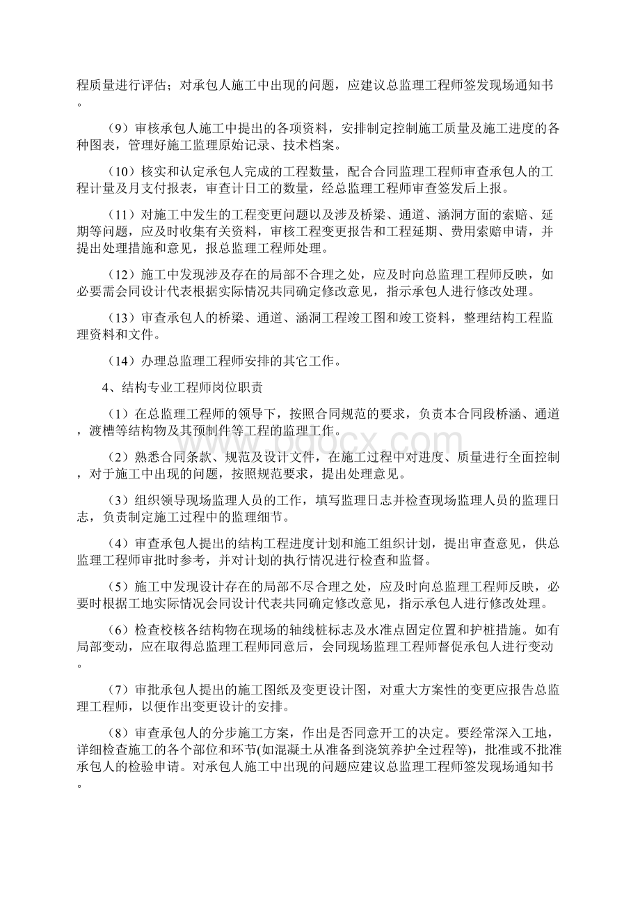 各专业监理工程师岗位职责.docx_第3页