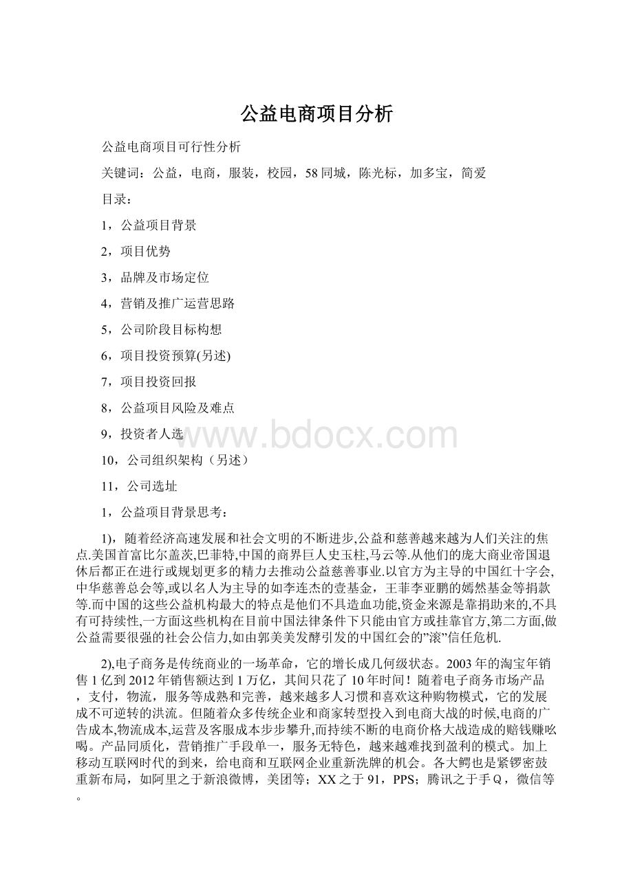 公益电商项目分析.docx